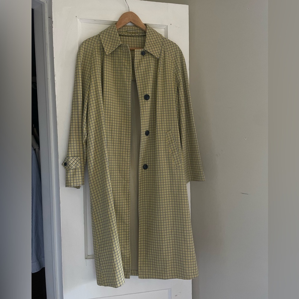 Vintage Sears, Roebuck Yellow Checkered Trench Coat